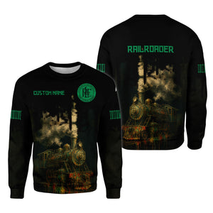 Railspirit Personalized Pittsburgh And Lake Erie Railroad Sweatshirt Vintage Train Art Style Shirt For Locomotive Fans