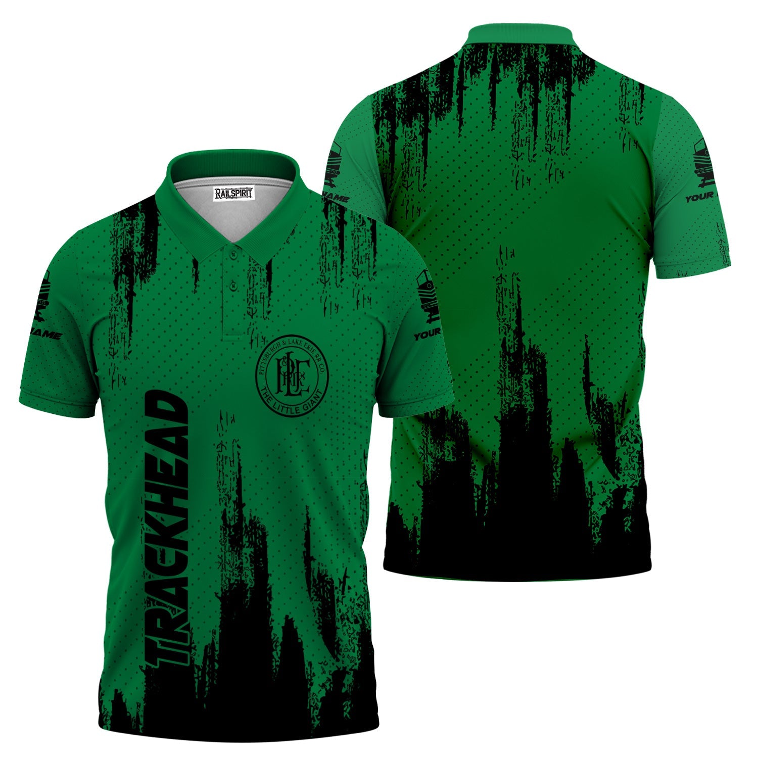 Railspirit Personalized Pittsburgh And Lake Erie Railroad Polo Shirt Paint Impact Design Train Shirt for Trackhead