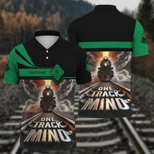 Railspirit Personalized Pittsburgh And Lake Erie Railroad Polo Shirt One Track Mind Train Printed Shirt