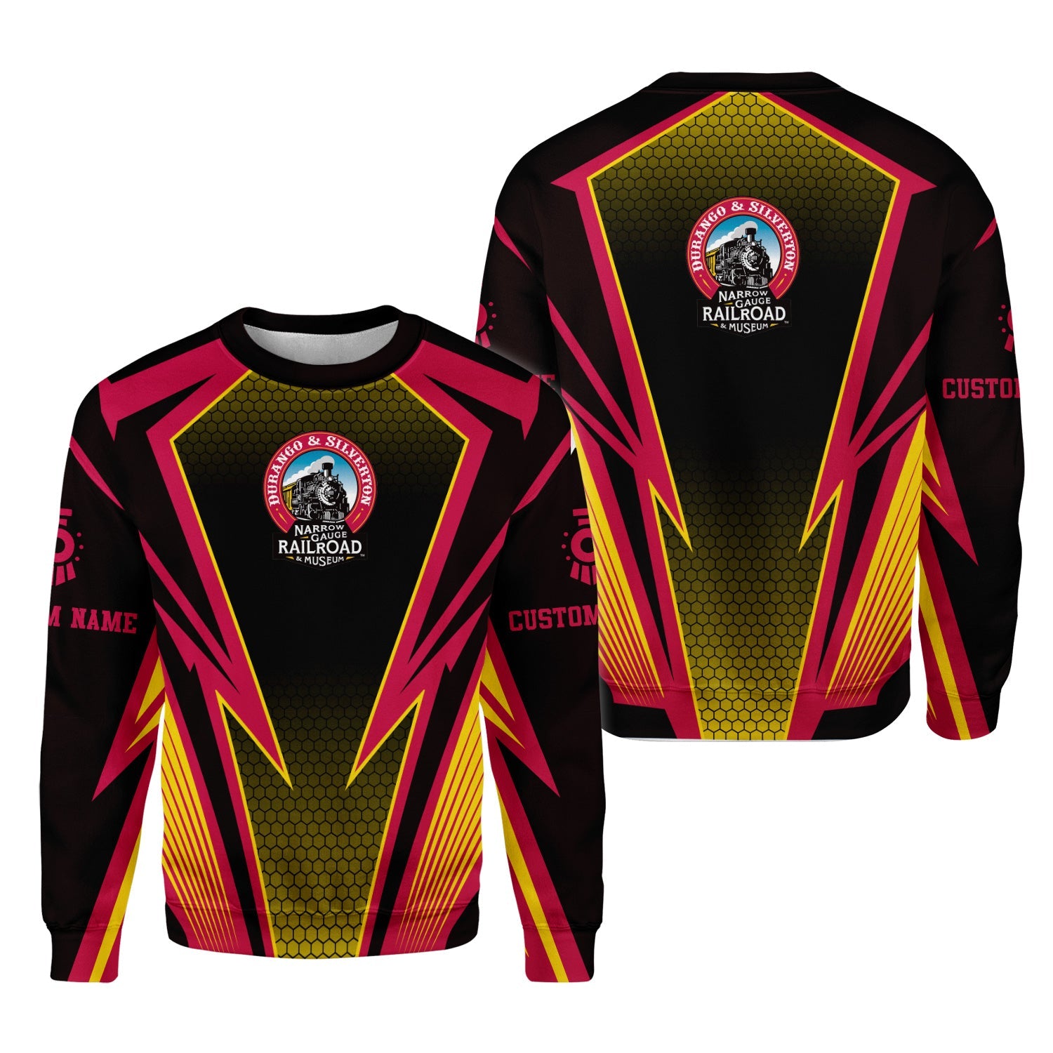 Railspirit Personalized Durango And Silverton Narrow Gauge Railroad Sweatshirt Lightning Graphic Style Shirt Gift Idea For Train Lover