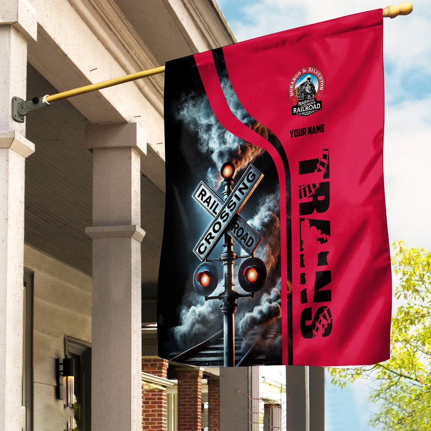 Railspirit Personalized Durango And Silverton Narrow Gauge Railroad Garden Flag Railroad Crossing Sign Flag All Over Print