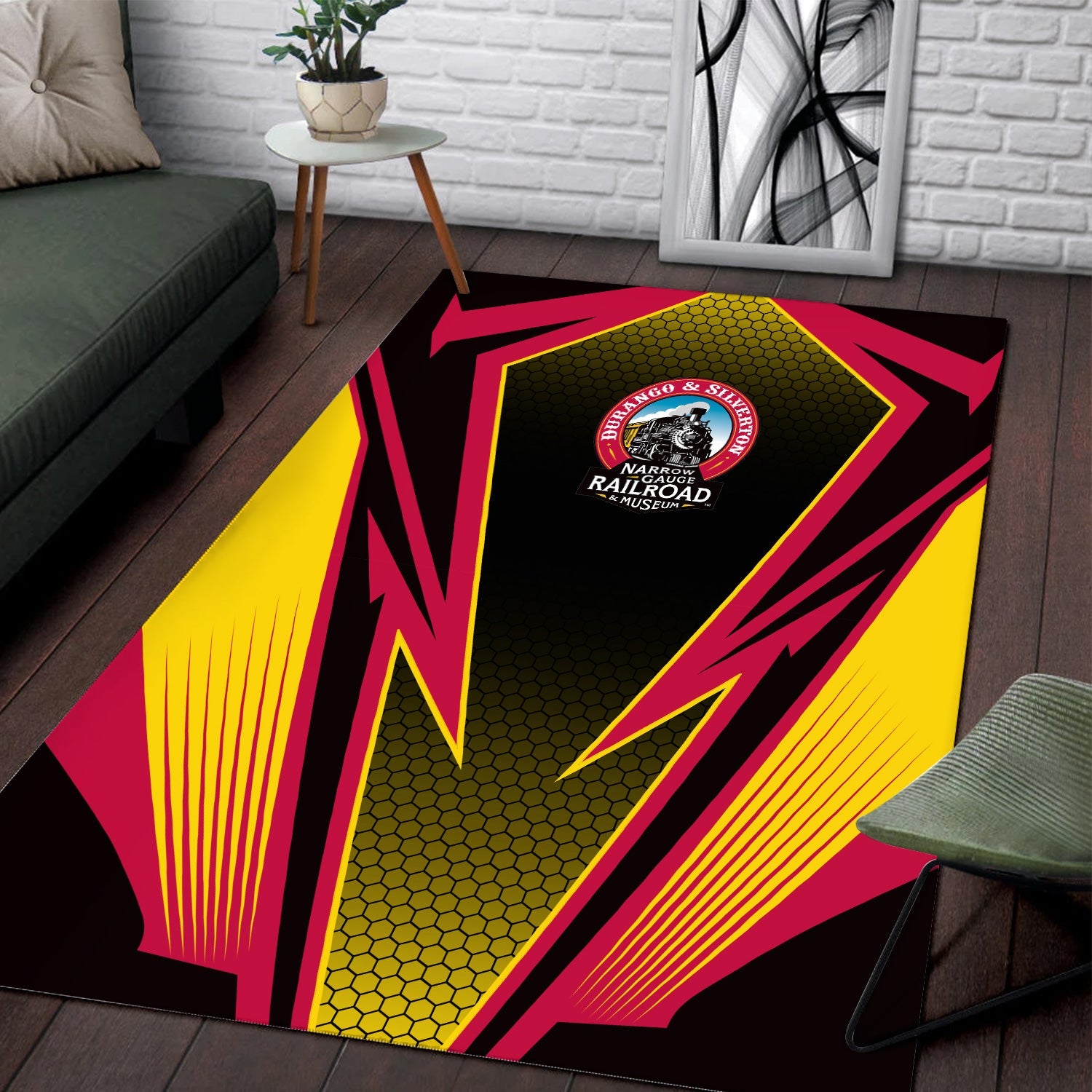 Railspirit Durango And Silverton Narrow Gauge Railroad Area Rug Lightning Graphic Style Rug Gift Idea For Train Lover