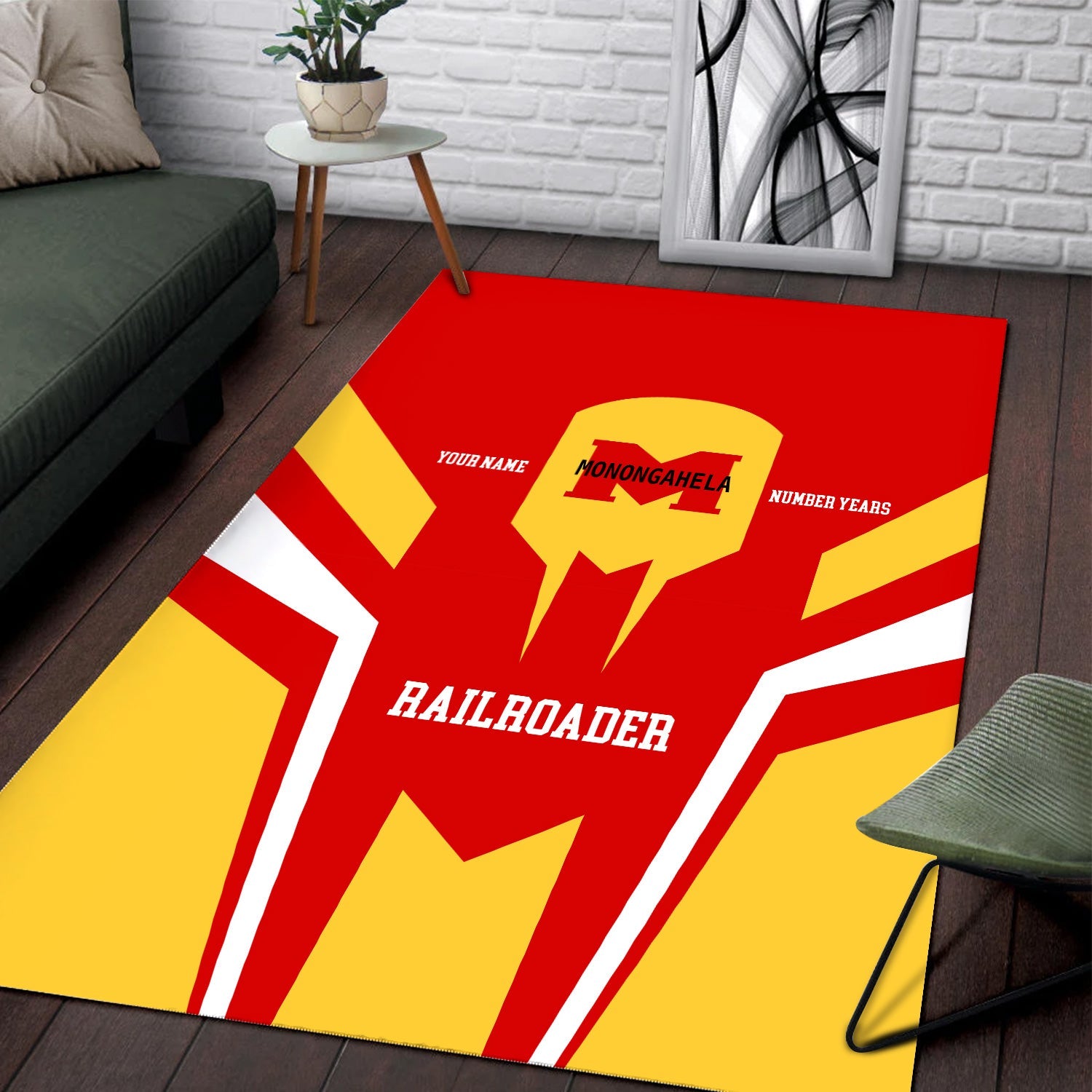 Railspirit Personalized Monongahela Railroad Area Rug Custom Year Rail ...