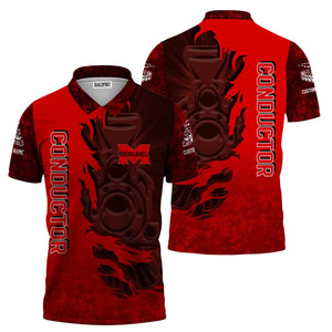 Railspirit Personalized Monongahela Railroad Polo Shirt Blazing Style with Custom Position Train Shirt