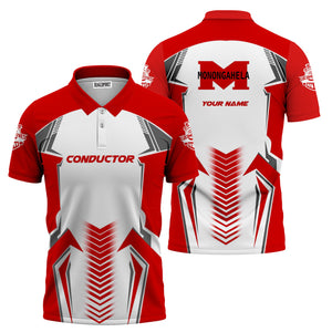 Railspirit Personalized Monongahela Railroad Polo Shirt Standout Style with Custom Position Train Shirt