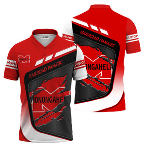 Railspirit Personalized Monongahela Railroad Polo Shirt Ripped Texture Style Train Shirt For Railroad Fanatic