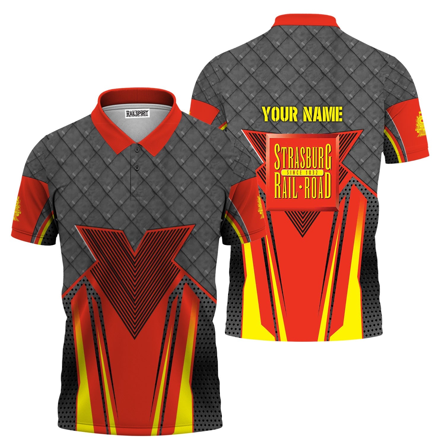 Railspirit Personalized Strasburg Railroad Polo Shirt Rugged Steel Vibes Train Shirt All Over Print
