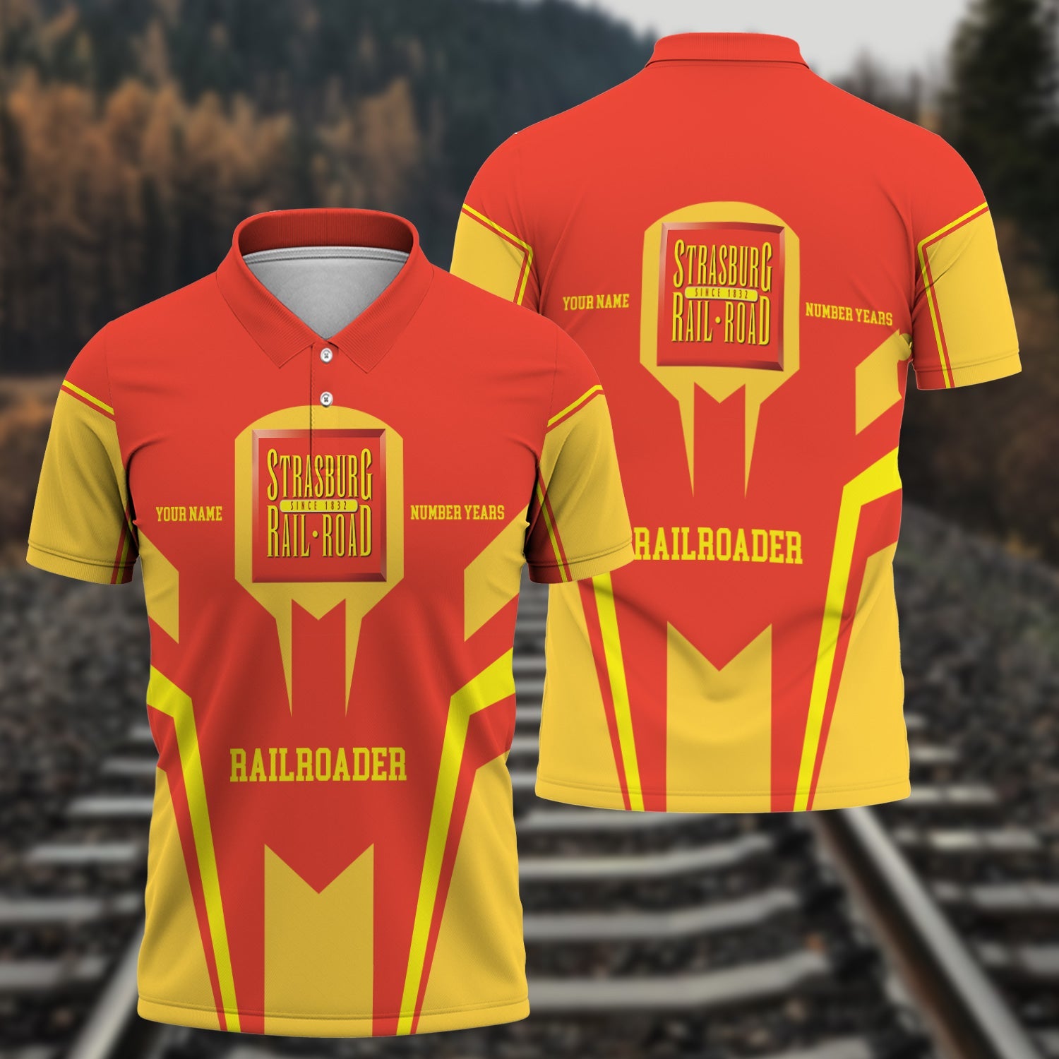 Railspirit Personalized Strasburg Railroad Polo Shirt Custom Year Railroader Shirt Gift Idea For Train Lover