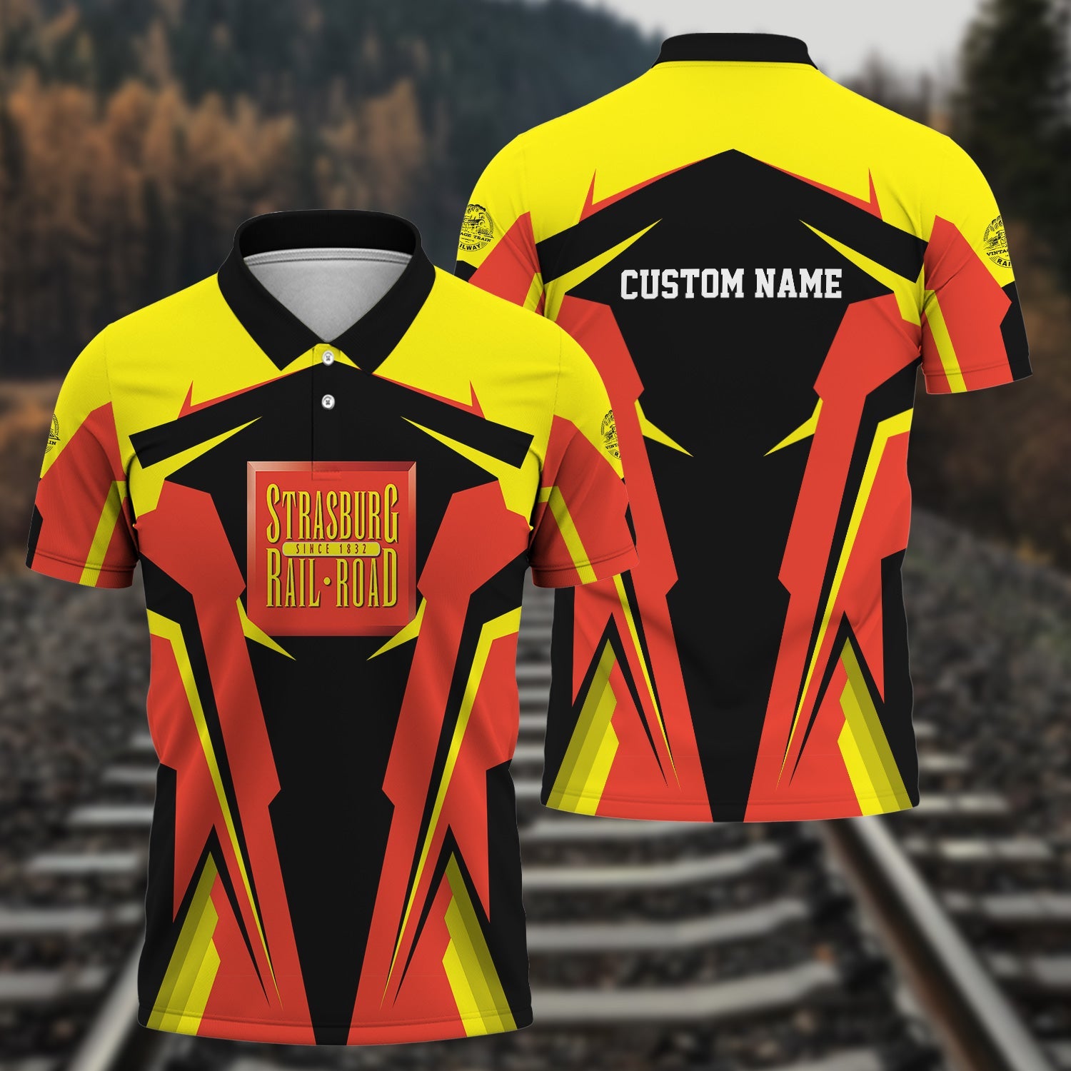 Railspirit Personalized Strasburg Railroad Polo Shirt Strong Line Style Train Unisex Shirt All Over Print