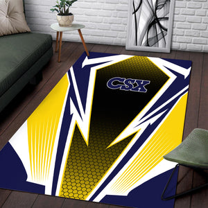 Railspirit CSX Transportation Railroad Area Rug Lightning Graphic Style Rug Gift Idea For Train Lover