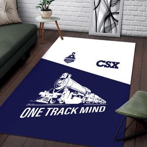 Railspirit Personalized CSX Transportation Railroad Area Rug One Track Mind Train Rug Gift Idea For Train Lover
