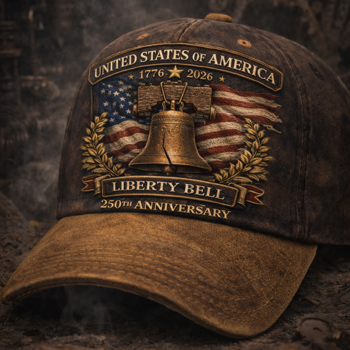 Liberty Bell Patriotic USA Printed Cap 1776-2026 250th Anniversary Hat Vintage American Pride Father’s Day Gift for Dad History Lover