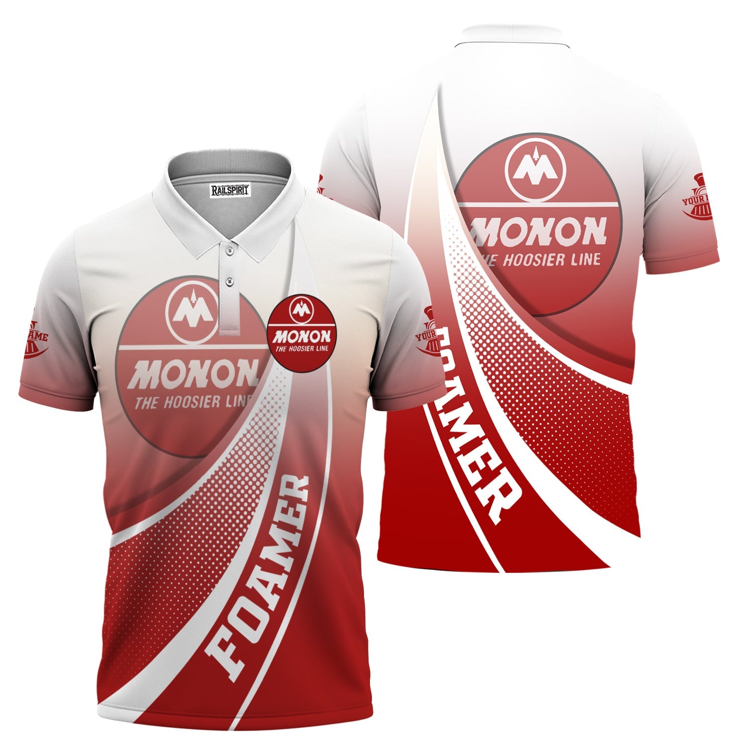 Railspirit Personalized Monon Railroad Polo Shirt Railway-Themed Style Shirt Gift Idea For Trainspotter