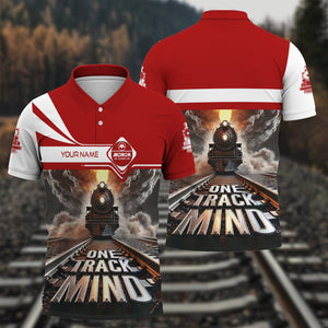 Railspirit Personalized Monon Railroad Polo Shirt One Track Mind Train Printed Shirt