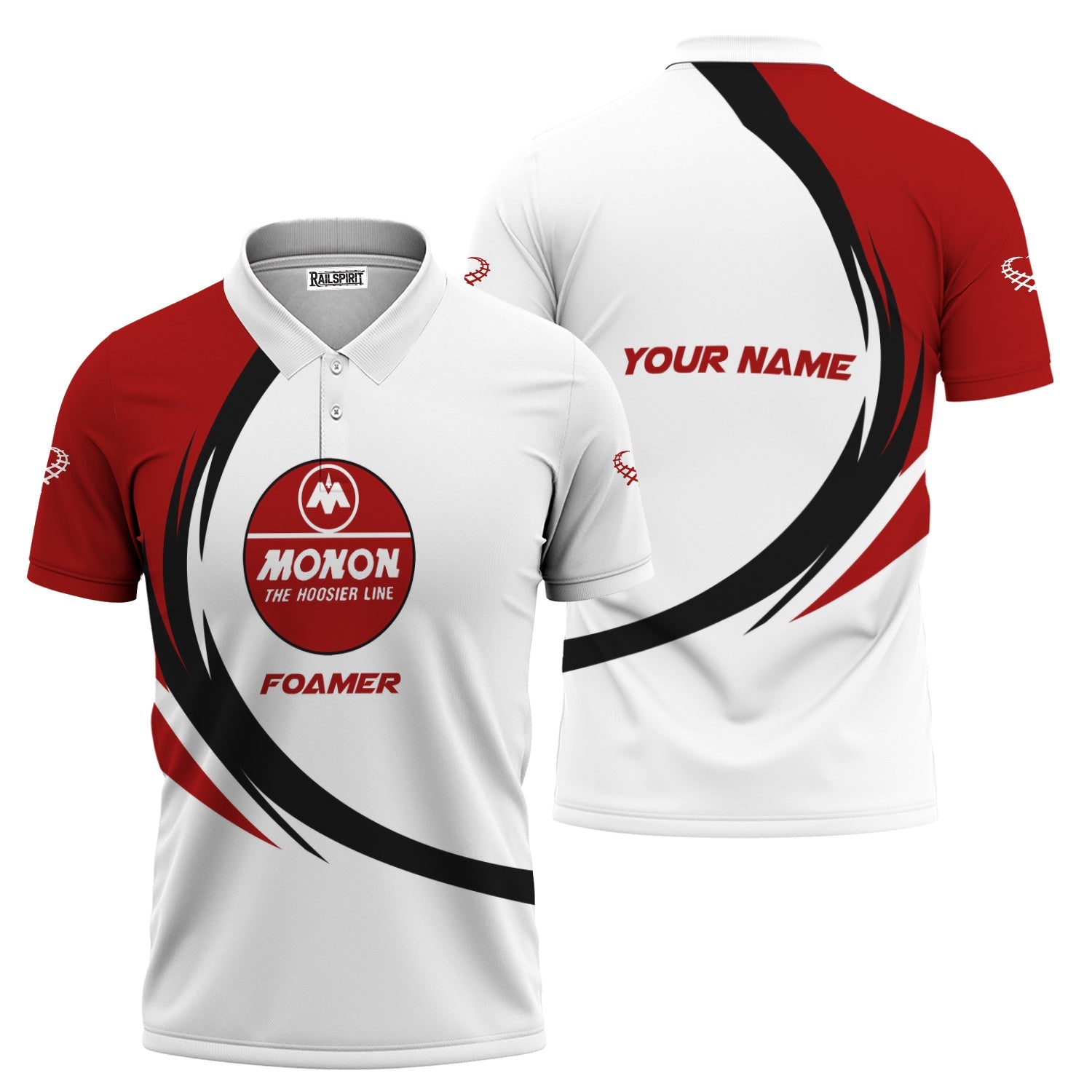 Railspirit Personalized Monon Railroad Polo Shirt Unique Graphic Style Shirt For Train Enthusiasts