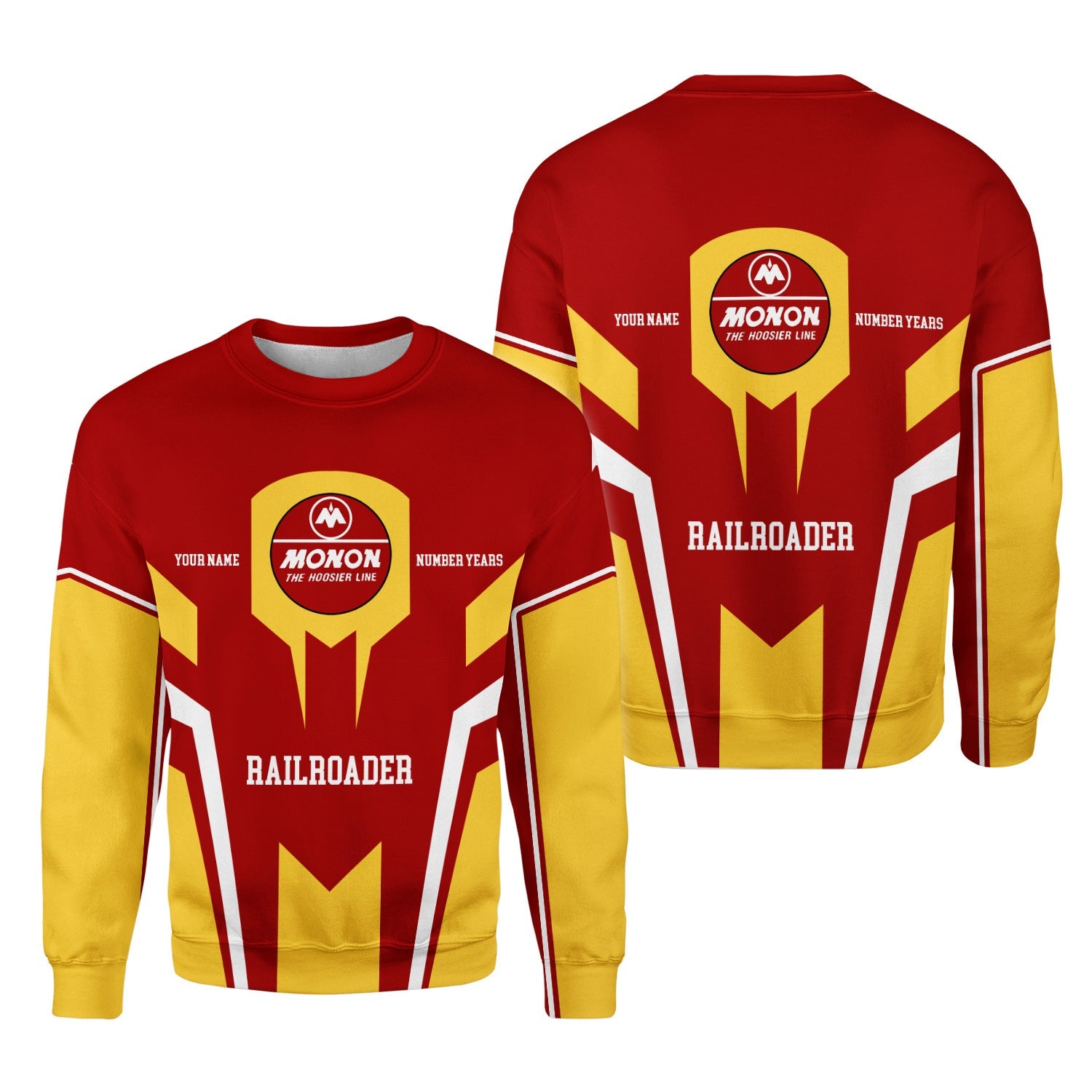 Railspirit Personalized Monon Railroad Sweatshirt Custom Year Railroader Shirt Gift Idea For Train Lover