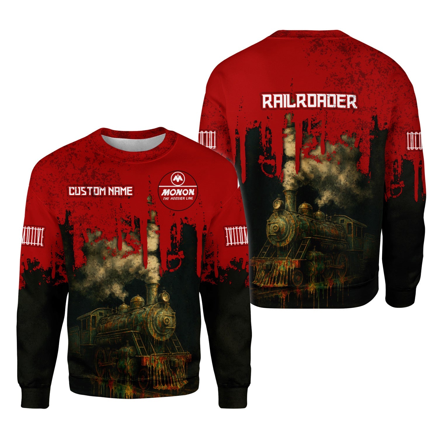 Railspirit Personalized Monon Railroad Sweatshirt Vintage Train Art Style Shirt For Locomotive Fans
