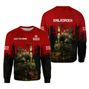 Railspirit Personalized Monon Railroad Sweatshirt Vintage Train Art Style Shirt For Locomotive Fans