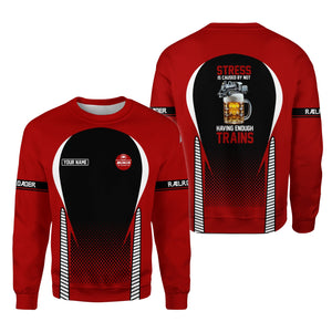 Railspirit Personalized Monon Railroad Sweatshirt Stress Is Caused By Not Having Enough Trains Shirt All Over Print Shirt
