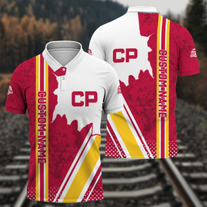 Railspirit Personalized Canadian Pacific Railroad Polo Shirt All Over Printed Unisex Shirt
