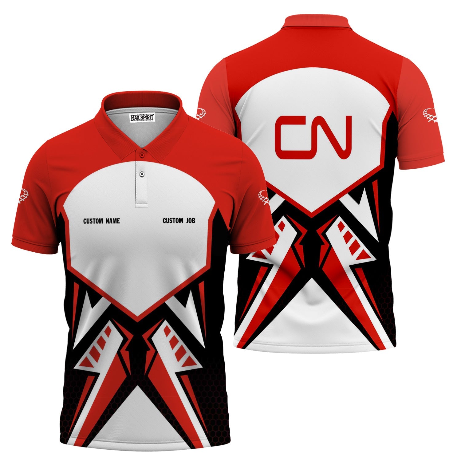 Railspirit Personalized Canadian National Railroad Polo Shirt Vibriant Style with Custom Position Train Shirt