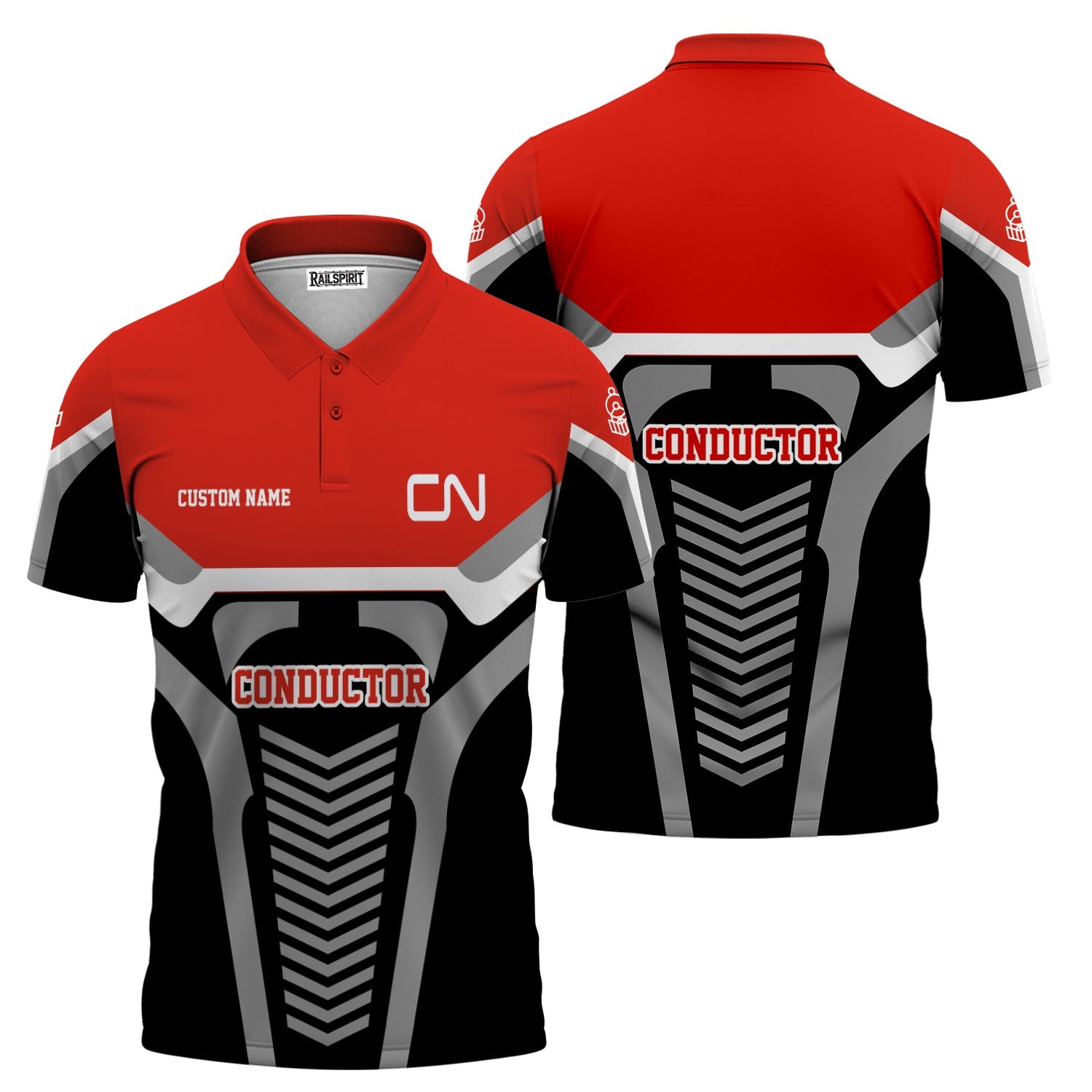 Railspirit Personalized Canadian National Railroad Polo Shirt Track-Inspired with Custom Job Position  Train Shirt