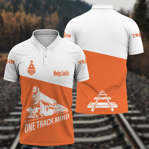 Railspirit Personalized Wheeling And Lake Erie Railroad Polo Shirt One Track Mind Unisex Train Shirt Gift Idea For Train Lover