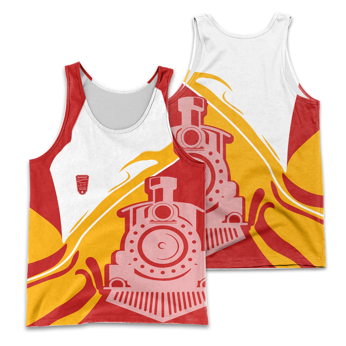 Railspirit Personalized Bangor And Aroostook Railroad Men Tank Top Flame-Inspired Style Shirt Gift Idea For Train Lovers