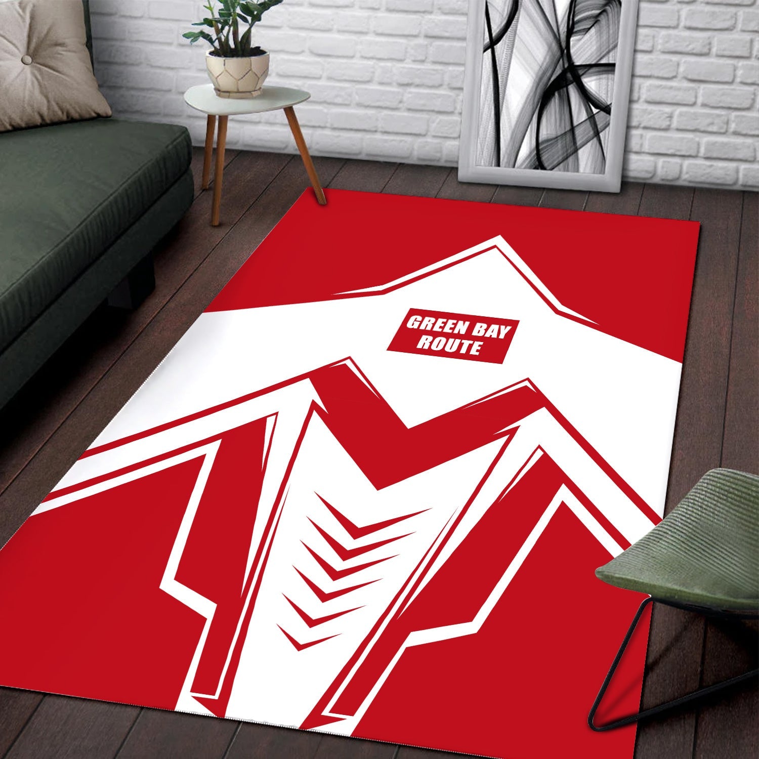 Railspirit Green Bay & Western Railroad Area Rug Railway Trainspotter Style Rug Gift Idea For Foamers