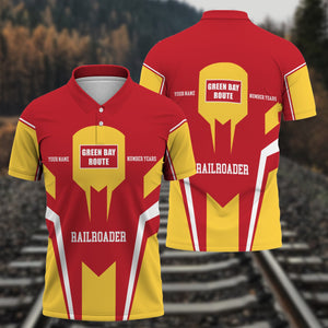 Railspirit Personalized Green Bay & Western Railroad Polo Shirt Custom Year Railroader Shirt Gift Idea For Train Lover