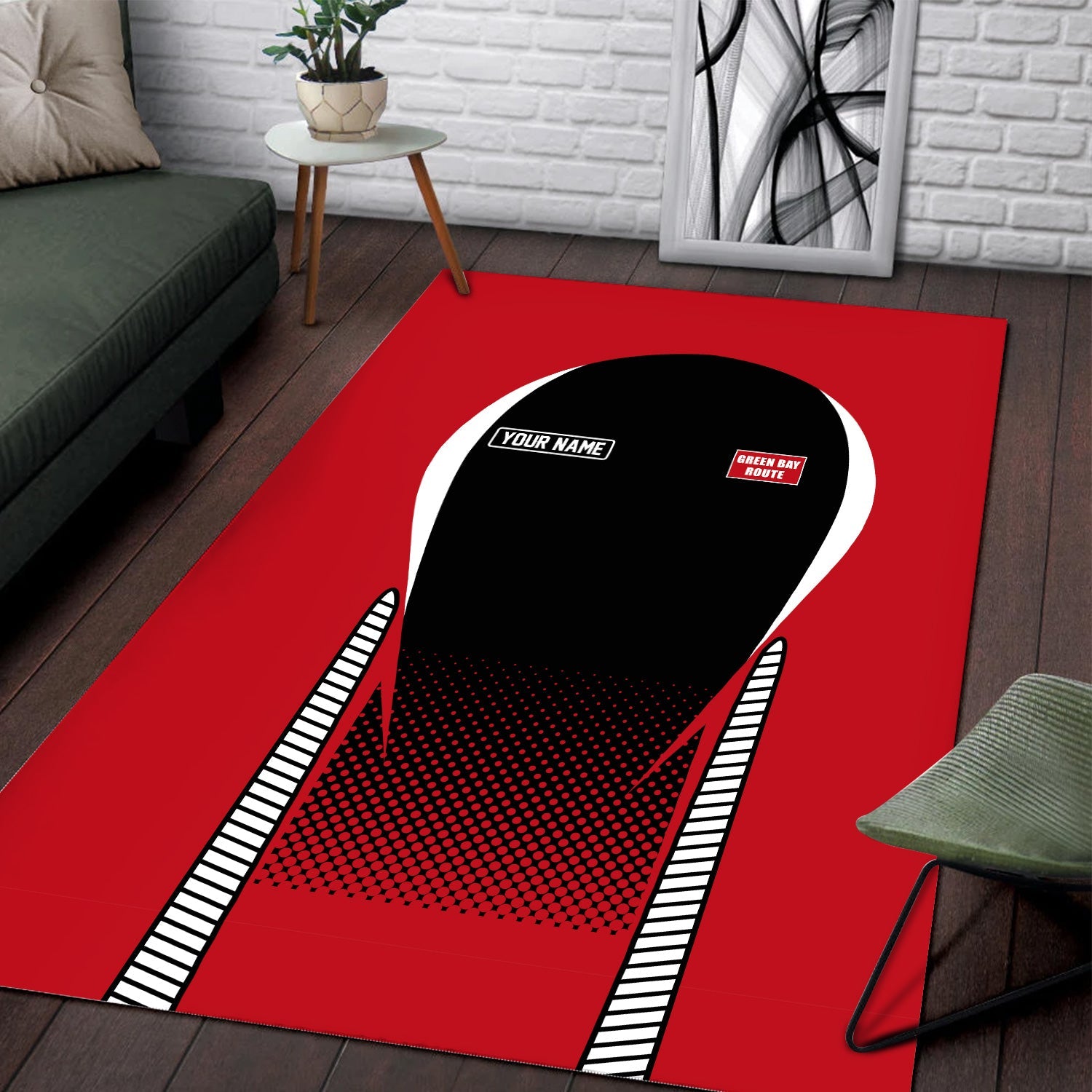 Railspirit Personalized Green Bay & Western Railroad Area Rug All Over Printed Rug