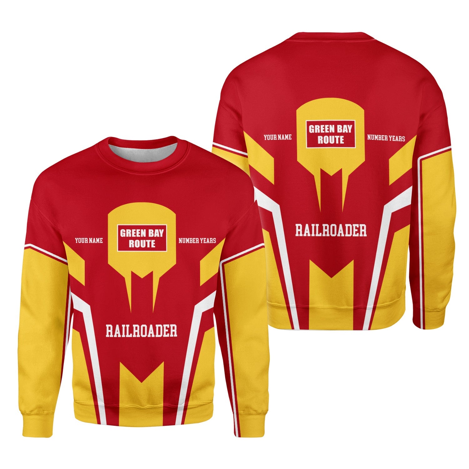 Railspirit Personalized Green Bay & Western Railroad Sweatshirt Custom Year Railroader Shirt Gift Idea For Train Lover