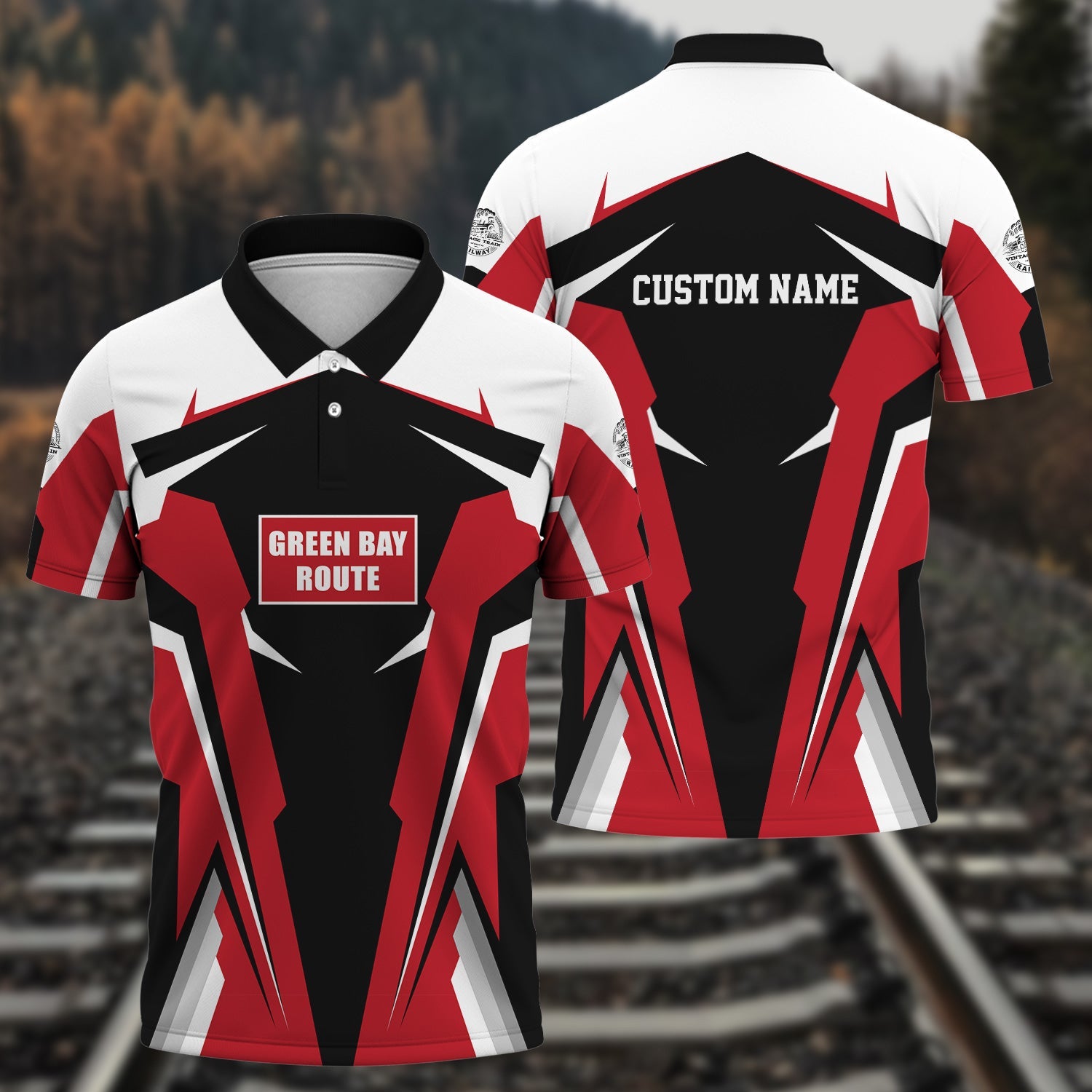Railspirit Personalized Green Bay & Western Railroad Polo Shirt Strong Line Style Train Unisex Shirt All Over Print