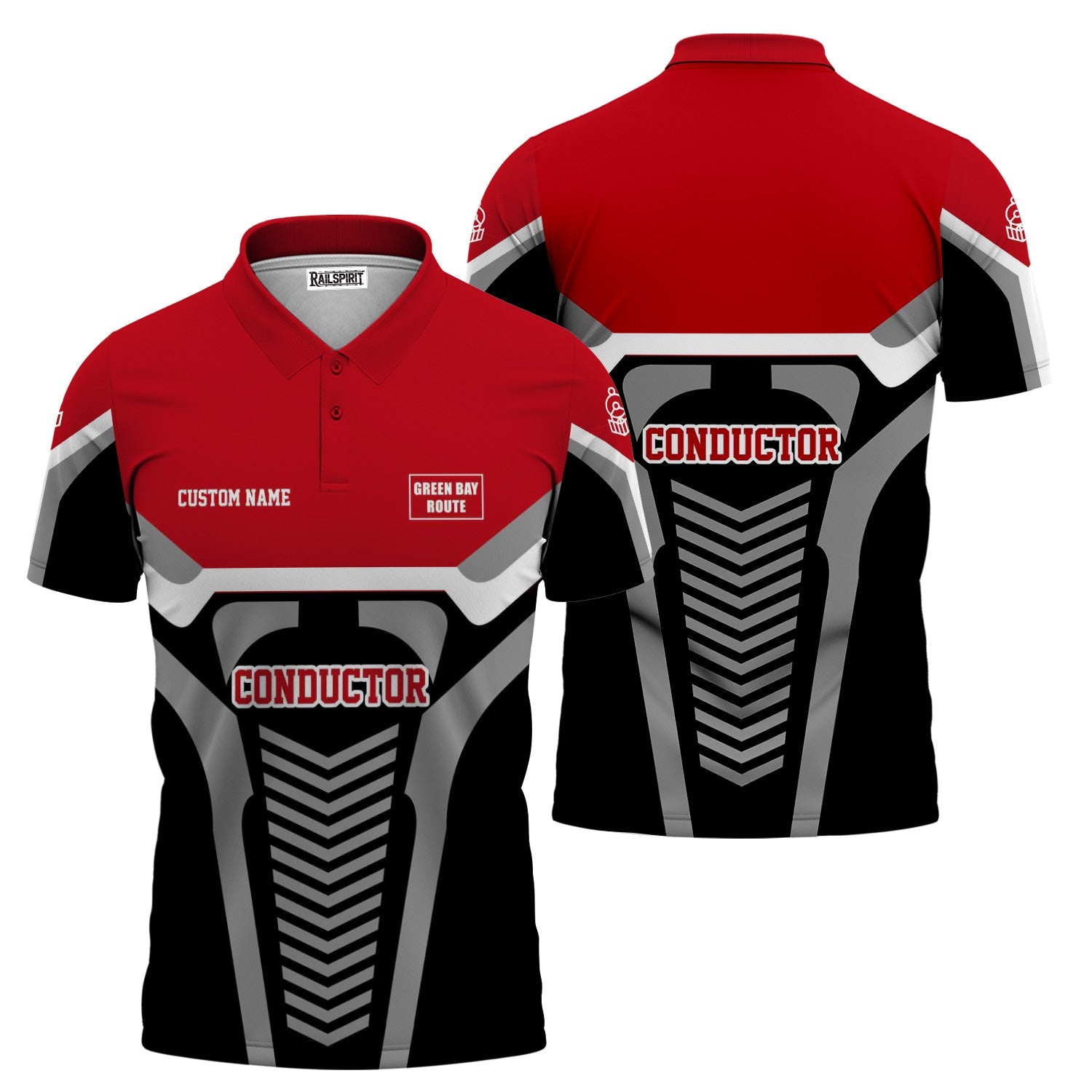 Railspirit Personalized Green Bay & Western Railroad Polo Shirt Track-Inspired with Custom Job Position  Train Shirt