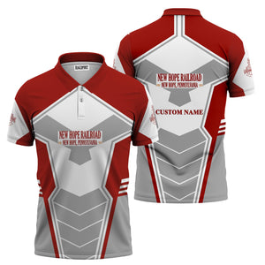 Railspirit Personalized New Hope Railroad Polo Shirt Engine-Inspired Style Train Shirt for Railroad Fanatic