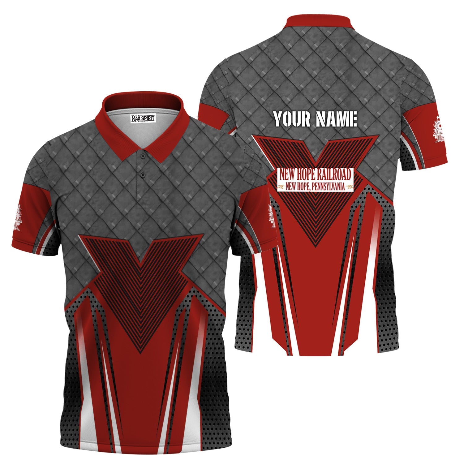Railspirit Personalized New Hope Railroad Polo Shirt Rugged Steel Vibes Train Shirt All Over Print