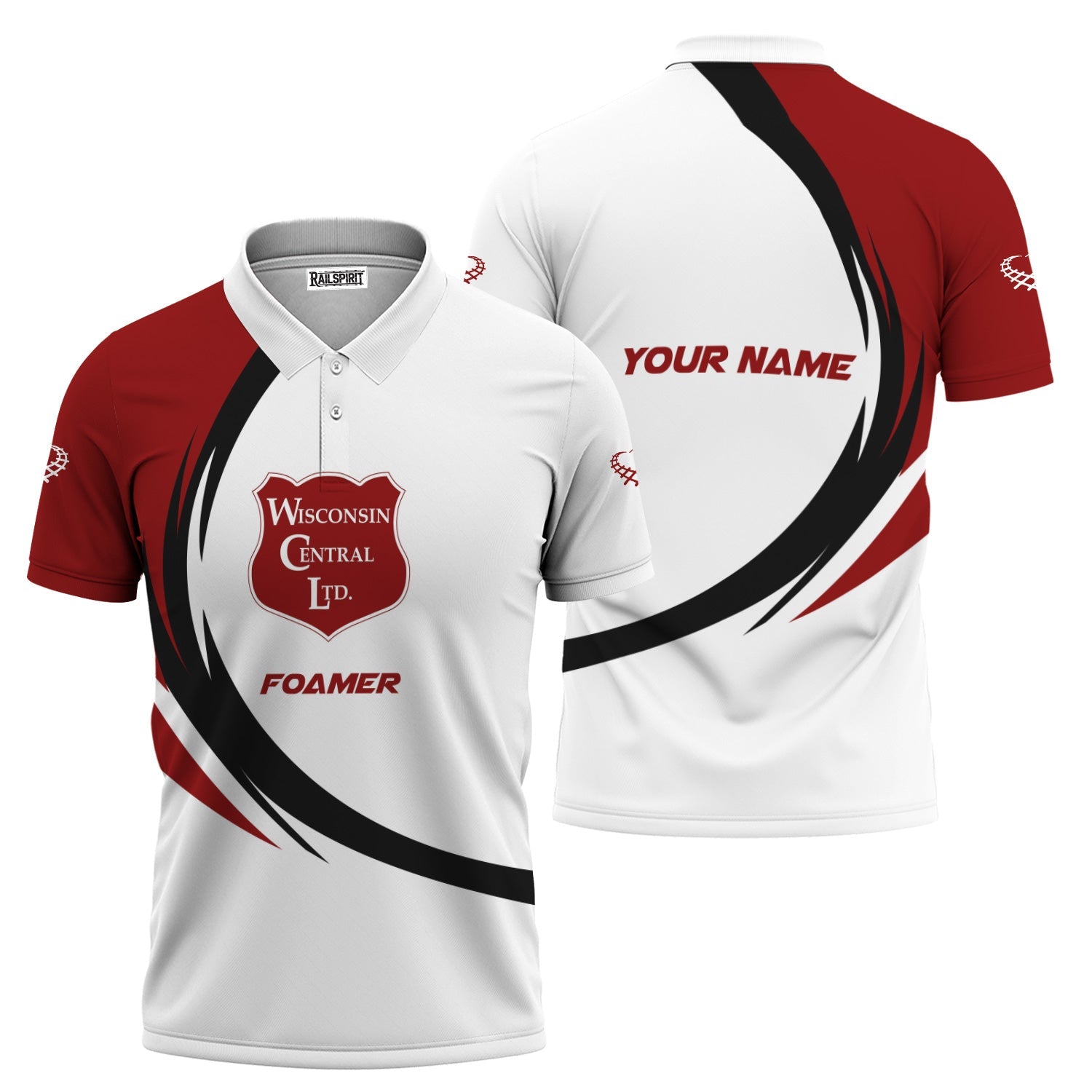 Railspirit Personalized Wisconsin Central Ltd Railroad Polo Shirt Unique Graphic Style Shirt For Train Enthusiasts
