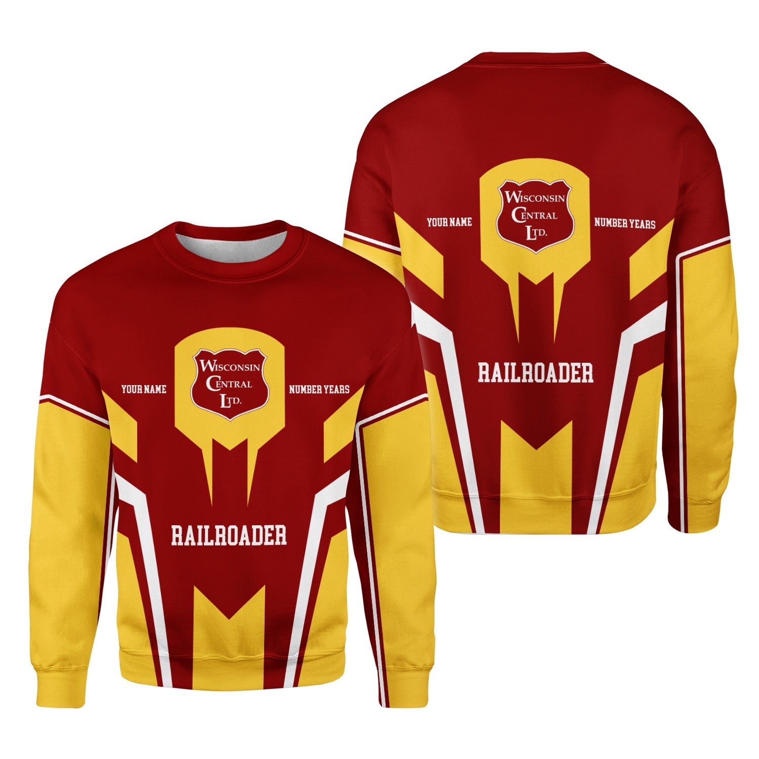 Railspirit Personalized Wisconsin Central Ltd Railroad Sweatshirt Custom Year Railroader Shirt Gift Idea For Train Lover