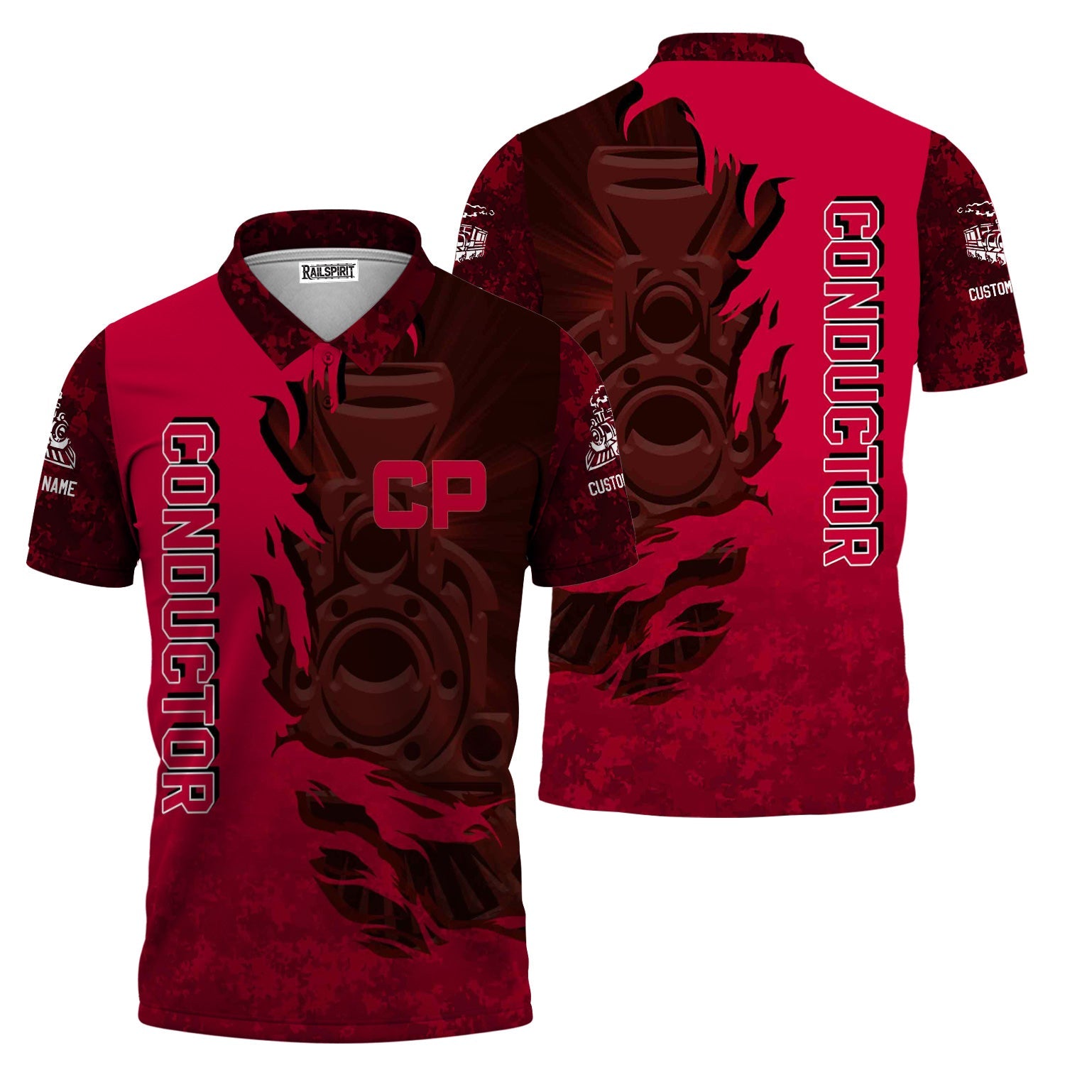 Railspirit Personalized Canadian Pacific Railroad Polo Shirt Blazing Style with Custom Position Train Shirt