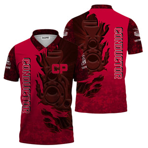 Railspirit Personalized Canadian Pacific Railroad Polo Shirt Blazing Style with Custom Position Train Shirt
