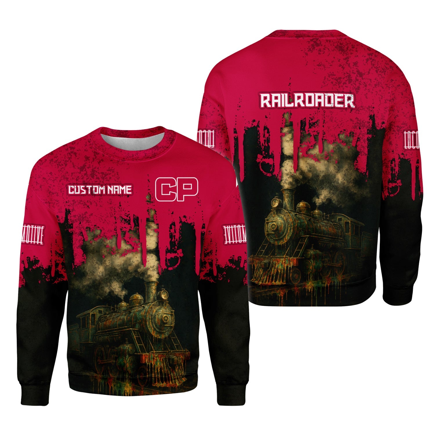 Railspirit Personalized Canadian Pacific Railroad Sweatshirt Vintage Train Art Style Shirt For Locomotive Fans