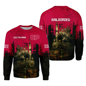 Railspirit Personalized Canadian Pacific Railroad Sweatshirt Vintage Train Art Style Shirt For Locomotive Fans