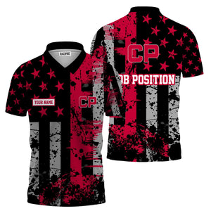 Railspirit Personalized Canadian Pacific Railroad Polo Shirt Artistic Paint American Flag Style Train Shirt