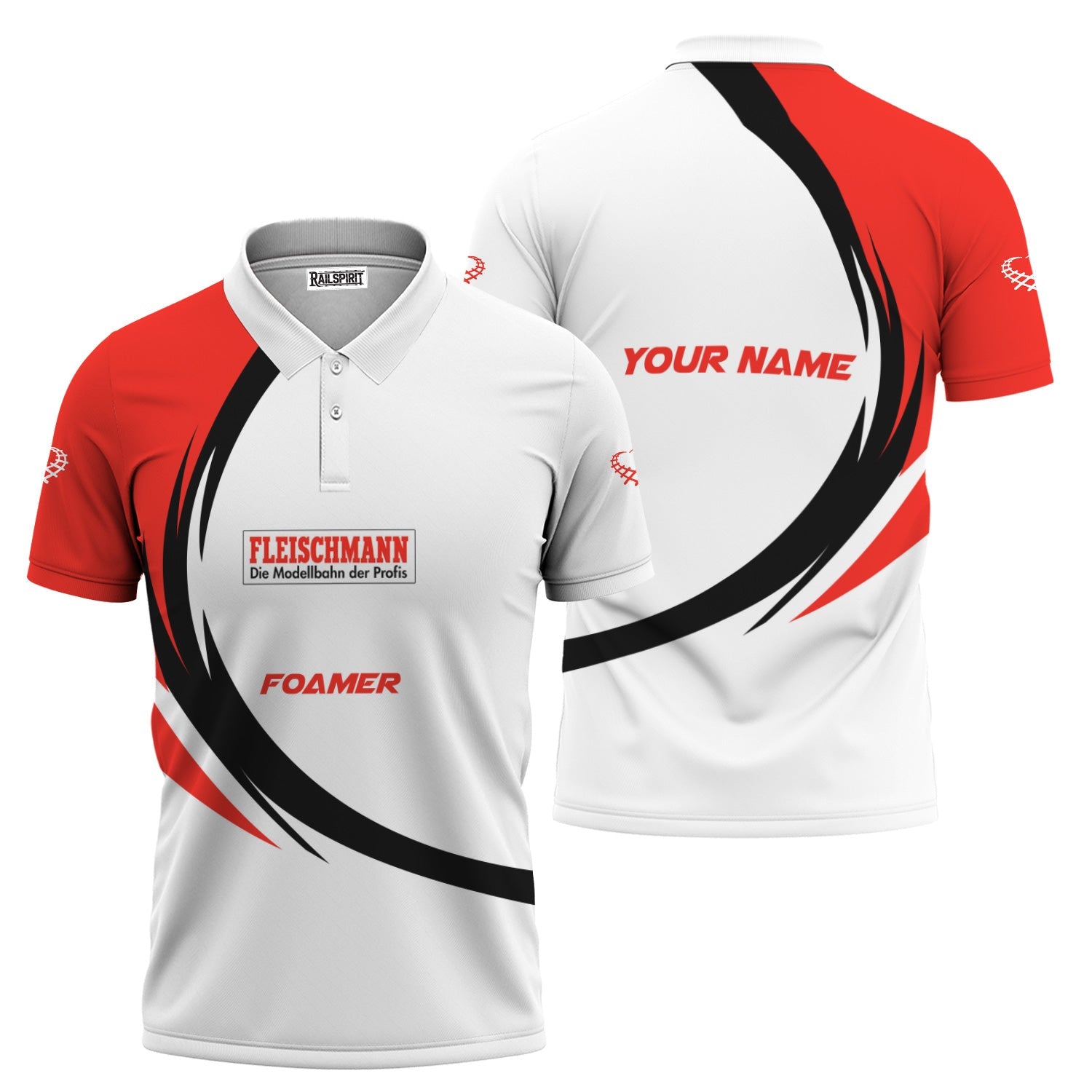 Railspirit Personalized Fleischmann And Western Railroad Polo Shirt Unique Graphic Style Shirt For Train Enthusiasts