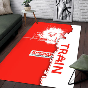 Railspirit Fleischmann And Western Railroad Area Rug Engine Heartbeat and Track Love Style Rug Gift Idea For Train Lovers