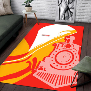 Railspirit Fleischmann And Western Railroad Area Rug Flame-Inspired Style Rug Gift Idea For Train Lovers