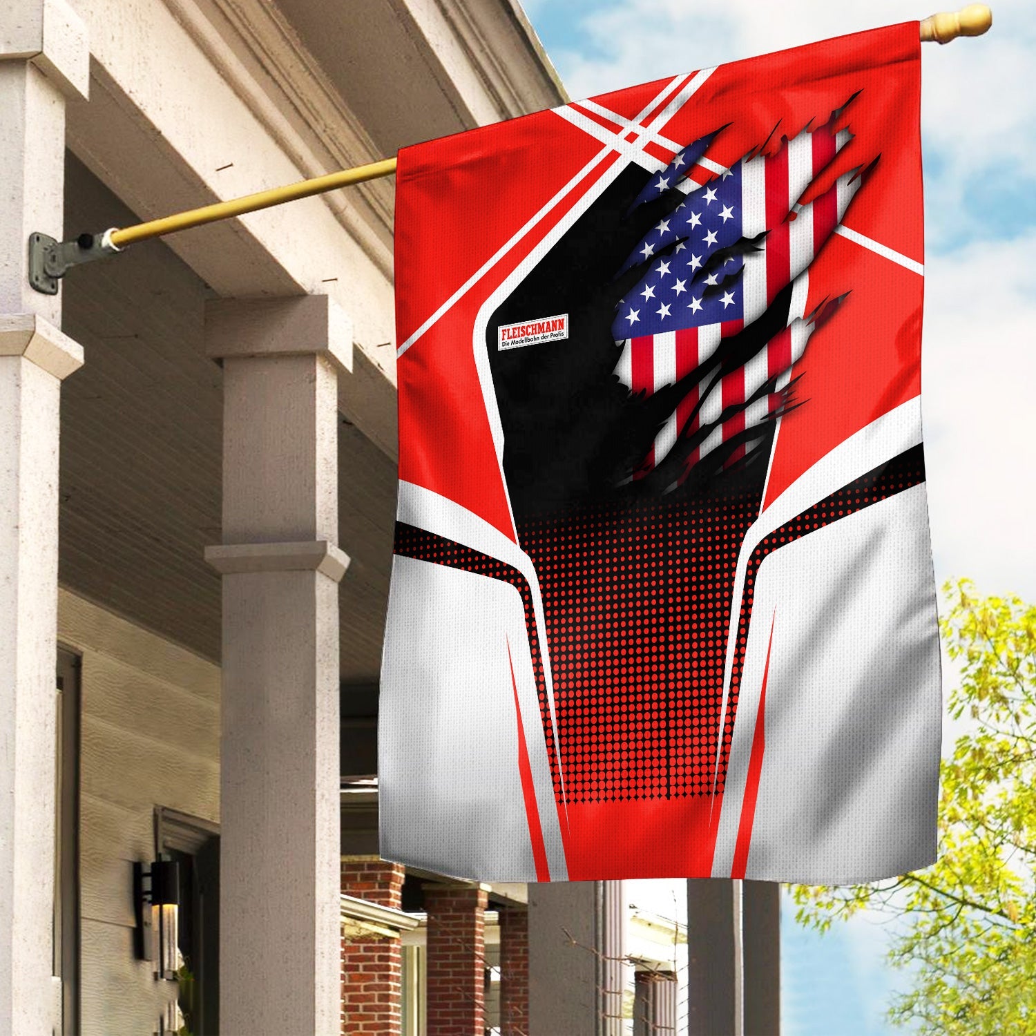 Railspirit Personalized Fleischmann And Western Railroad Garden Flag American Vintage All Over Printed Flag
