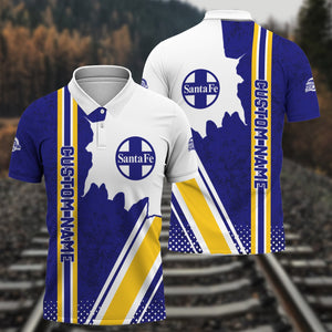 Railspirit Personalized Santa Fe Railway Polo Shirt Atchison, Topeka and Santa Fe Railway All Over Printed Unisex Shirt