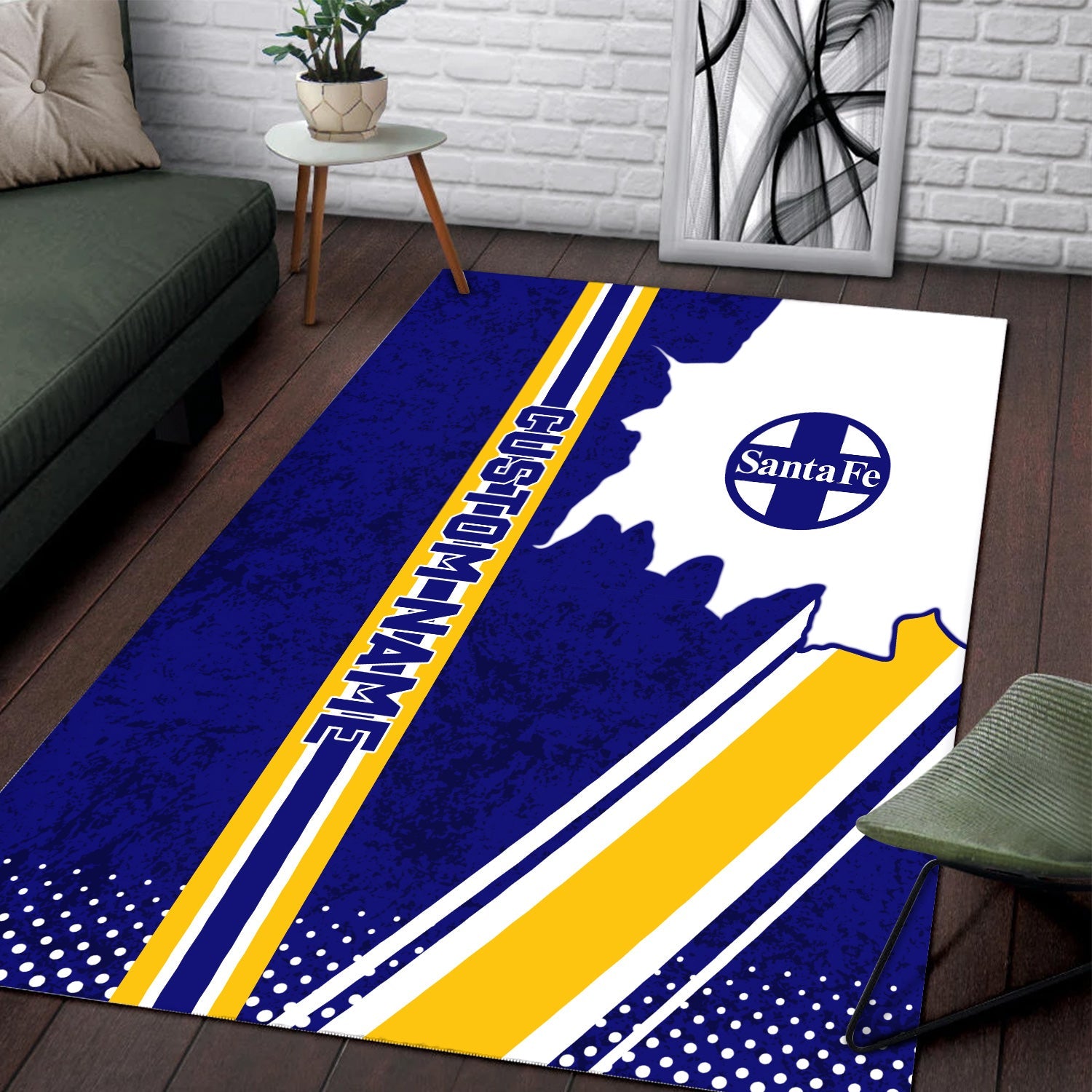 Railspirit Personalized Santa Fe Railway Area Rug Vintage Atchison, Topeka and Santa Fe Railway All Over Printed Rug