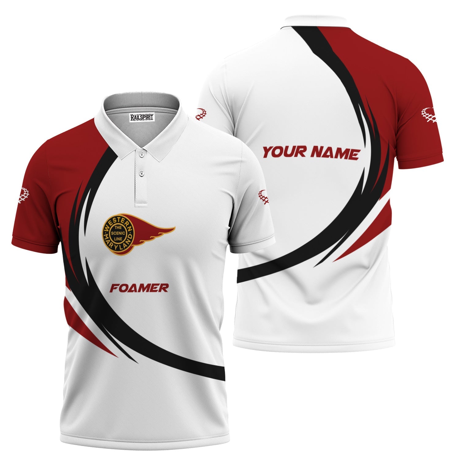 Railspirit Personalized Western Maryland Railway Polo Shirt Unique Graphic Style Shirt For Train Enthusiasts